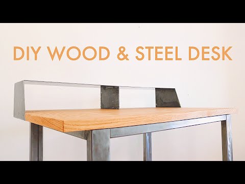 How to Build a Wood & Steel DESK // #diy #woodworking & #welding