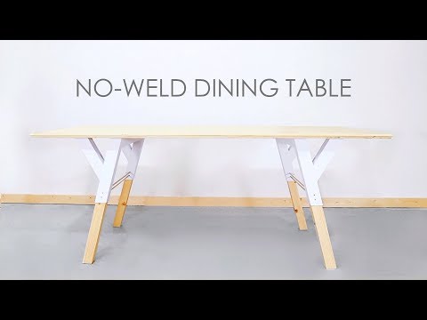 DIY Wood and Metal Dining Table with NO WELDING!! | Modern Builds