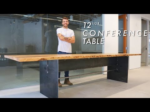 Building a Giant 12′ Live Edge Conference Table // Woodworking
