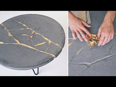 DIY KINTSUGI | How To Build a Round Concrete Coffee Table