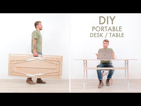 DIY Portable Foldable Desk From One Sheet of Plywood