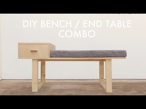 DIY Platform Bench With Built In Side Table | Modern Builds | EP. 65
