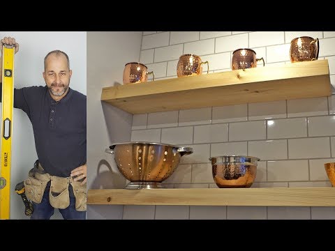 DIY How To Install Floating Shelves On a Subway Tile Backsplash