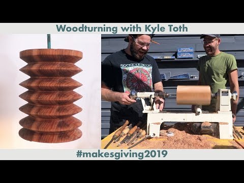 Turning A Wood Lamp Shade with KYLE TOTH!!!