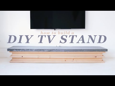How To Build a 2×4 and Concrete TV Stand / Media Console
