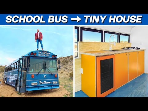 EP. 4: THE KITCHEN | DIY SCHOOL BUS TINY HOUSE CONVERSION | MODERN BUILDS
