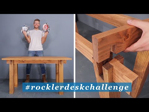 DIY Construction Lumber Desk for $50 in Materials | #rocklerdeskchallenge