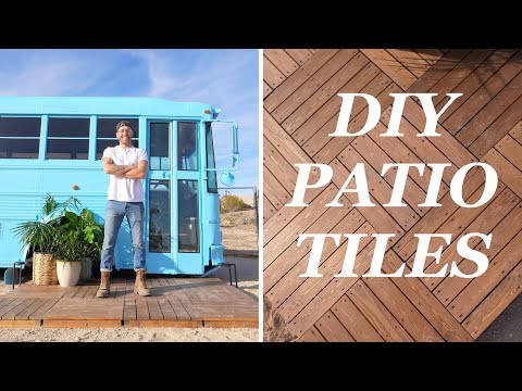 DIY INTERLOCKING DECK TILES // PORTABLE PATIO FOR THE SCHOOL BUS TINY HOUSE