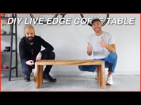 Live Edge Waterfall Coffee Table | Woodworking How-To | Modern Builds