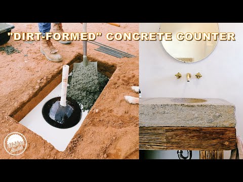 DIY “EARTH-FORMED” CONCRETE & RECLAIMED BEAM VANITY | Modern Builds