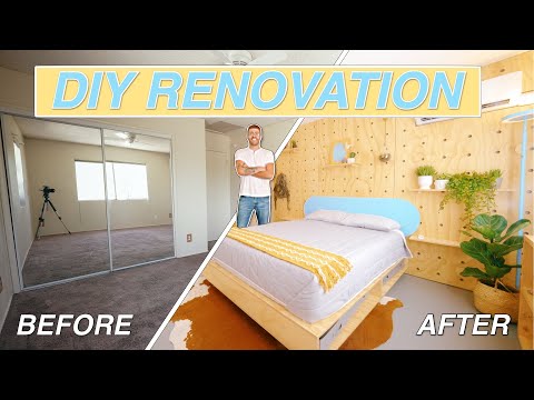 COMPLETELY DIY BEDROOM RENOVATION | Modern Builds
