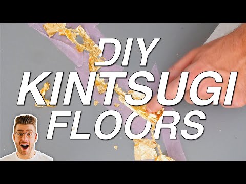 I GOLD-LEAFED MY BEDROOM FLOORS!!! DIY KINTSUGI