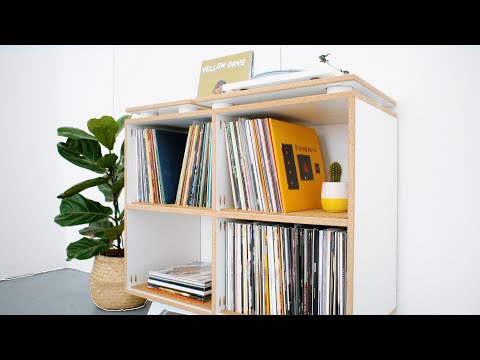 DIY VINYL RECORD MEDIA CABINET W/ STORAGE | MODERN BUILDS