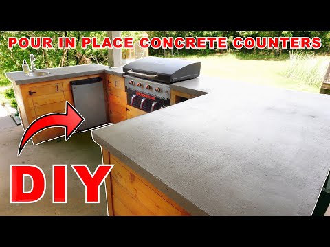 DIY CONCRETE COUNTERTOPS | OUTDOOR KITCHEN UPDATE | MODERN BUILDS