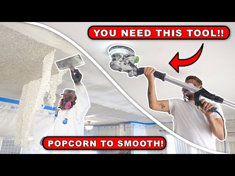 HOW TO REMOVE POPCORN CEILINGS LIKE A PRO!! Smooth Skim Coat DIY
