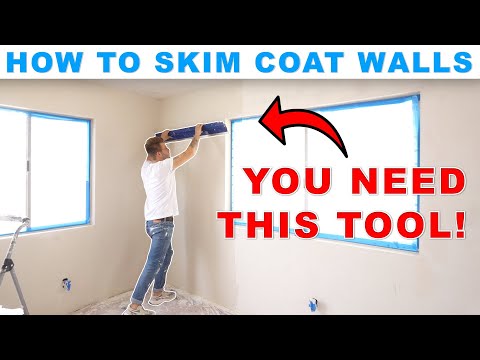 HOW TO SKIM COAT OVER TEXTURE LIKE A PRO!! DIY SMOOTH WALLS