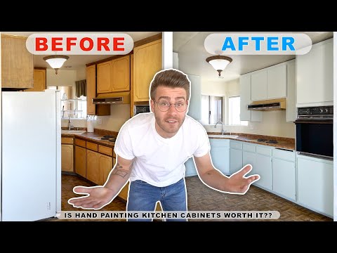 IS HAND PAINTING KITCHEN CABINETS WORTH IT?? DIY