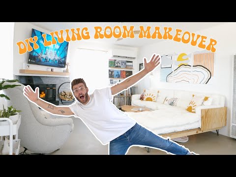 EXTREMELY DIY LIVING ROOM MAKEOVER / RENOVATION | MODERN BUILDS