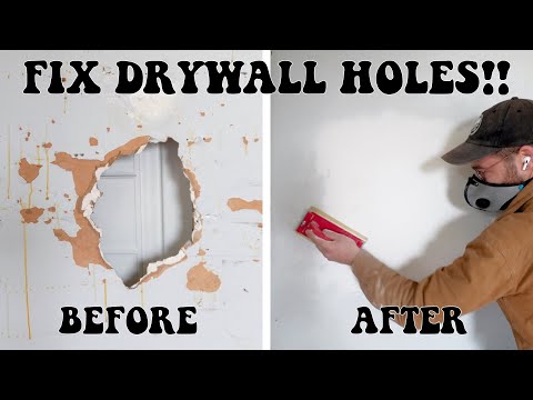 HOW TO FIX / REPAIR DRYWALL HOLES like a PRO!