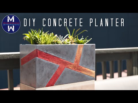 DIY Modern Concrete Planter Box || How to Make with Limited Tools