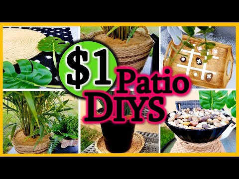 AMAZING IDEAS to DIY & Decorate your Patio | MODERN Outdoor $1 DIYS | Dollar Tree