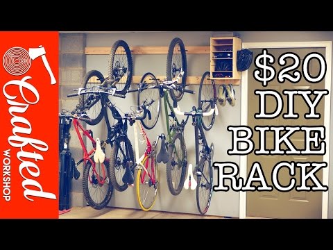 DIY Bike Rack for $20 / Bike Storage Stand & Cabinet for Garage | Crafted Workshop