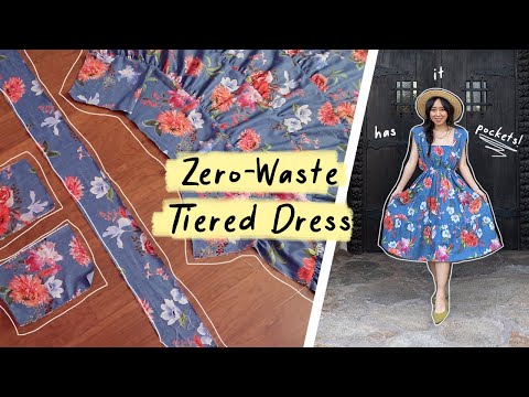 [DIY] Simple ZERO-WASTE tiered dress! Quick & easy to make :)
