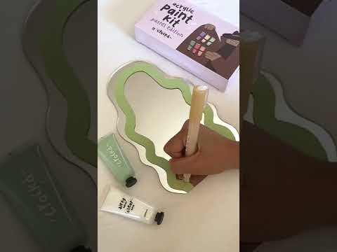 Craft Idea! DIY Painted Squiggle Mirror | Crockd Acrylic Pastel Paints + Paint Pens 〰️