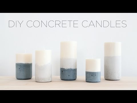DIY Candles with Concrete Bases