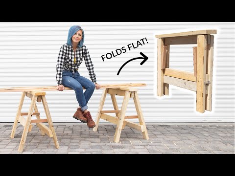 HEAVY DUTY DIY Folding Sawhorses