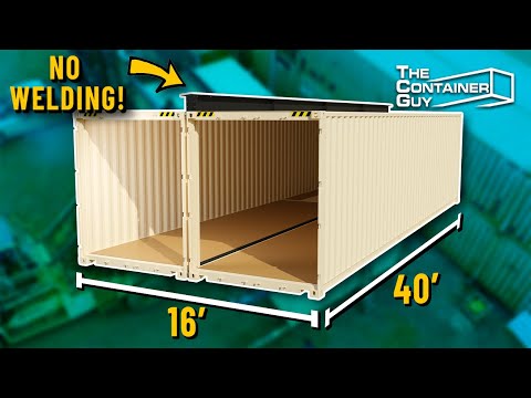 Connecting Two Shipping Containers Together! Double Wide Home, Garage, Warehouse – DIY – NO WELDING!