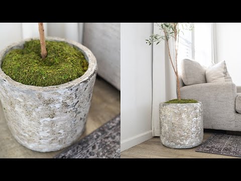 DIY Aged Stone Planter Pot // Hypertufa Style the Easy Way!