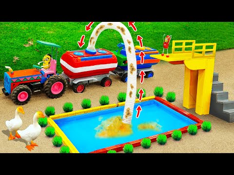 Diy tractor making mini Mud Tank Suction Machine | diy Tank Clean & Supply water for Pool | HP Mini