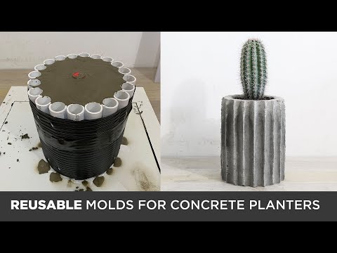 DIY Concrete Planters Cast in REUSABLE MOLDS