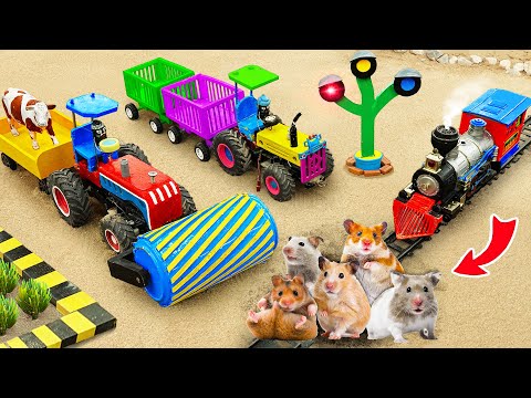 Diy tractor making bulldozer repair train railway | diy mini Traffic Light for Train | HP Mini