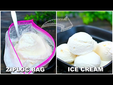 Make Ice Cream Using a  Ziploc Bag in 5 minutes – Homemade Ice Cream, No Fridge!