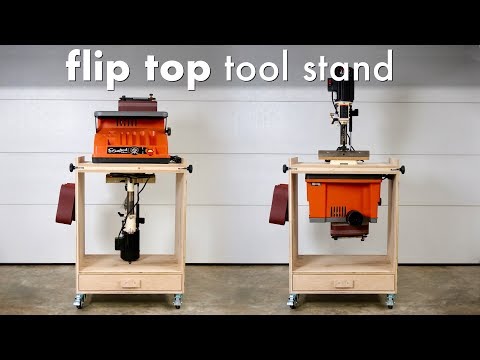 How To Build A DIY Flip Top Tool Stand Workstation // Woodworking Shop Project