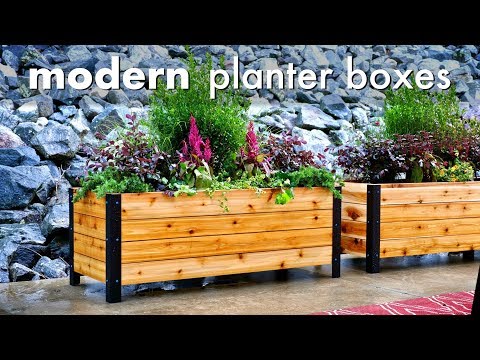 DIY Modern Raised Planter Box // How To Build – Woodworking