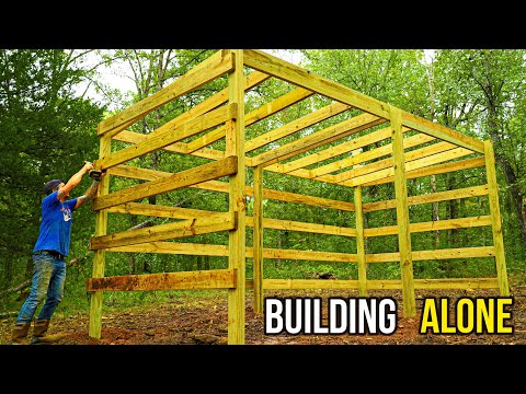 BUILDING BEGINS!! Solo DIY Build on the HOMESTEAD // RANCH!