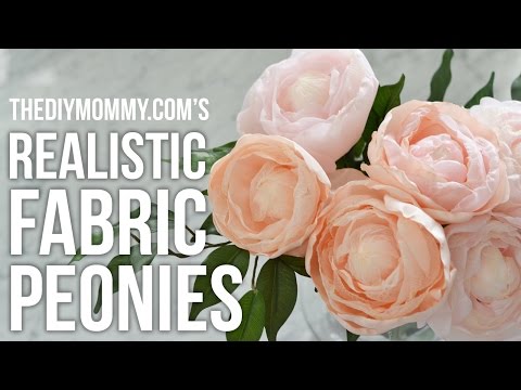 How to Make Realistic Fabric Peony Flowers with Stems Tutorial | No Sew DIY