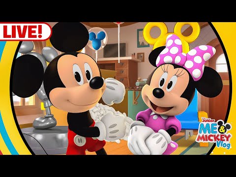 🔴 LIVE! NEW ME & MICKEY SHORTS! | Music, Dance, DIY Story Time and Sharks?! | @disneyjunior