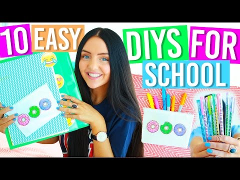 10 EASY DIY SCHOOL SUPPLIES FOR BACK TO SCHOOL 2016! Binders, Notebooks, Pencil Case, Organization!