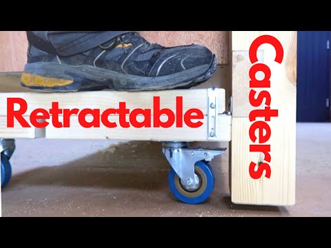 Simple Retractable Casters for Workbench