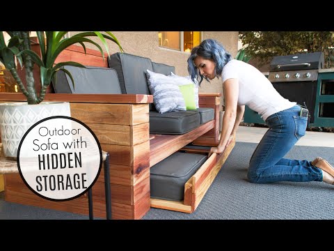 DIY Outdoor Sofa with HIDDEN STORAGE