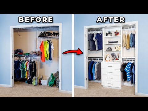 DIY Closet Organization with Shelving and Drawers