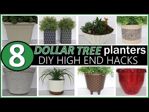 8 DOLLAR TREE PLANTER HACKS | HIGH END DIY PLANTERS | Quick and Easy!