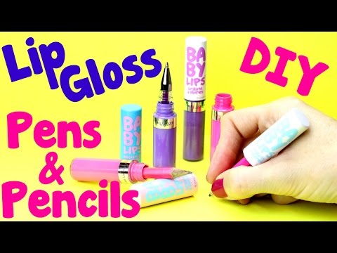 DIY Crafts: Easy Lip Gloss DIY Pens & Pencils – Baby Lips – Cool Craft  (Mini Pencil & Pen DIYs)
