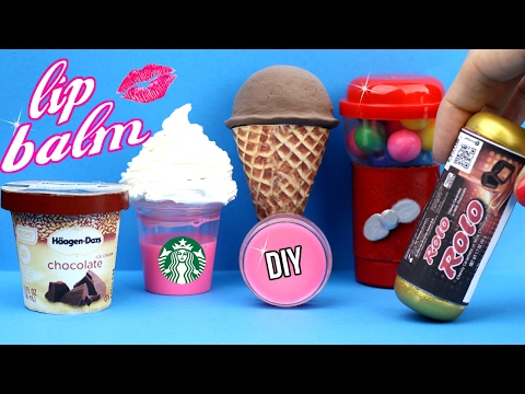 DIY Lip Balm {Easy}! 5 Mini Candy, Liquid Starbucks, Bubblegum & Ice Cream Lip   Gloss DIYs!