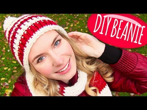 Knit a Hat! DIY Beanie Hat with Pom Pom + DIY Knitting Loom! Easy for Knitting or Crochet Beginners