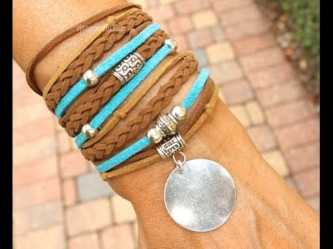 How to Make a Boho Triple Wrap Bracelet – Step by Step DIY Tutorial Bohemian Faux Suede Wrap